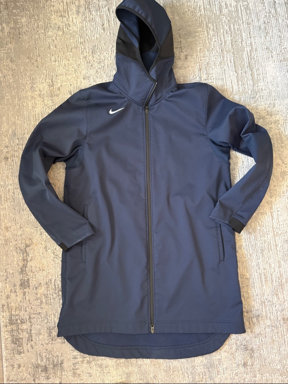 Nike Navy Full‑Zip Hooded Softshell Coat